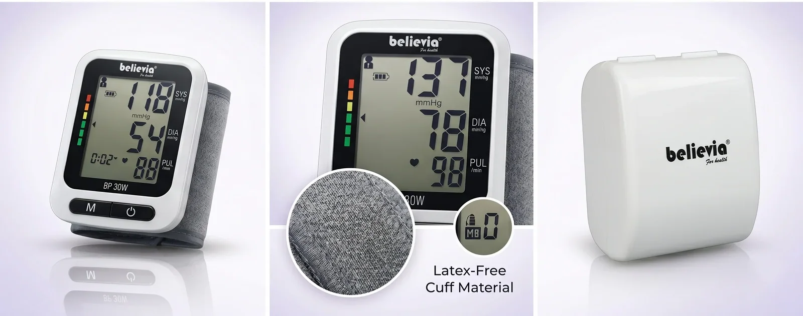 believia BP-30W wrist type digital blood pressure monitor