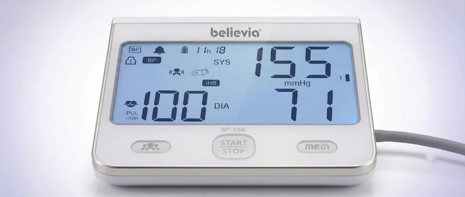 believia BP-50A arm type digital blood pressure monitor (with c-type cable)