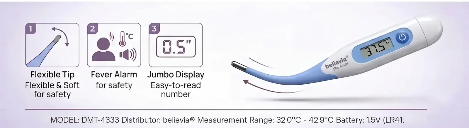 believia DMT-4333 digital thermometer