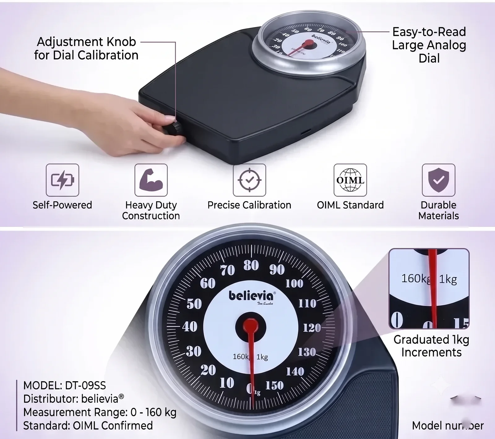 believia DT-09SS mechanical personal scale