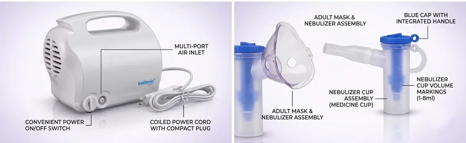 believia KF-WHQ-07 compressor nebulizer (rechargeable)